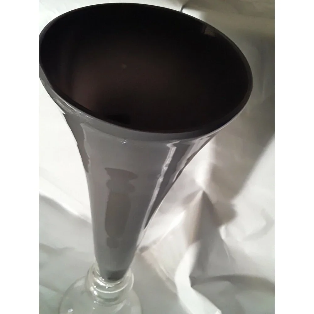 Cased Glass Vase, Gray and Clear